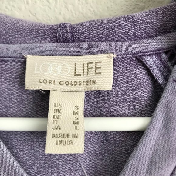 LOGO Life by Lori Goldstein French Terry Pullover Hoodie -Purple (Sz ) a630233 - Picture 2 of 3